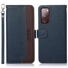 Custodia Portafoglio In Pelle Cover con Supporto A09D per Samsung Galaxy S20 Lite 5G Blu