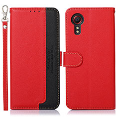 Custodia Portafoglio In Pelle Cover con Supporto A09D per Samsung Galaxy XCover 5 SM-G525F Rosso