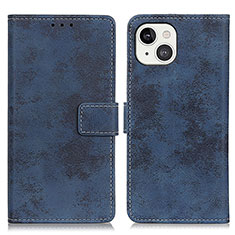 Custodia Portafoglio In Pelle Cover con Supporto A10 per Apple iPhone 13 Mini Blu