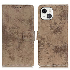 Custodia Portafoglio In Pelle Cover con Supporto A10 per Apple iPhone 13 Mini Khaki