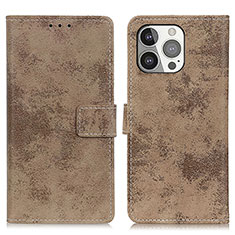 Custodia Portafoglio In Pelle Cover con Supporto A10 per Apple iPhone 13 Pro Khaki