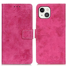 Custodia Portafoglio In Pelle Cover con Supporto A10 per Apple iPhone 13 Rosa Caldo