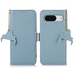 Custodia Portafoglio In Pelle Cover con Supporto A10D per Google Pixel 8a 5G Azzurro