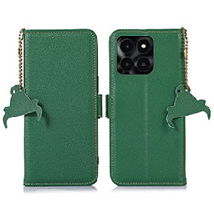 Custodia Portafoglio In Pelle Cover con Supporto A10D per Huawei Honor X6a Verde