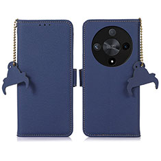 Custodia Portafoglio In Pelle Cover con Supporto A10D per Huawei Honor X9b 5G Blu