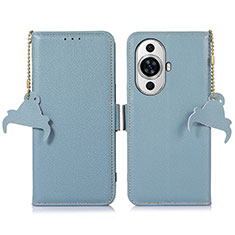 Custodia Portafoglio In Pelle Cover con Supporto A10D per Huawei Nova 11 Pro Azzurro