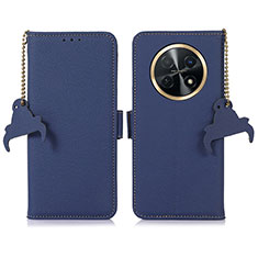 Custodia Portafoglio In Pelle Cover con Supporto A10D per Huawei Nova Y91 Blu