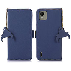 Custodia Portafoglio In Pelle Cover con Supporto A10D per Nokia C110 Blu
