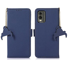 Custodia Portafoglio In Pelle Cover con Supporto A10D per Nokia C210 Blu