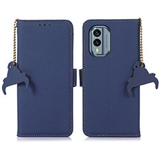 Custodia Portafoglio In Pelle Cover con Supporto A10D per Nokia X30 5G Blu