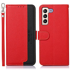 Custodia Portafoglio In Pelle Cover con Supporto A10D per Samsung Galaxy S21 FE 5G Rosso