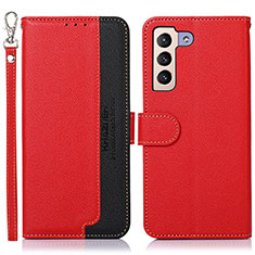 Custodia Portafoglio In Pelle Cover con Supporto A10D per Samsung Galaxy S22 5G Rosso