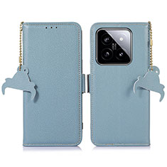 Custodia Portafoglio In Pelle Cover con Supporto A10D per Xiaomi Mi 14 5G Azzurro