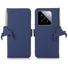 Custodia Portafoglio In Pelle Cover con Supporto A10D per Xiaomi Mi 14 Pro 5G Blu