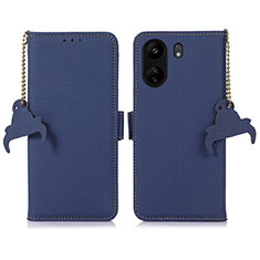 Custodia Portafoglio In Pelle Cover con Supporto A10D per Xiaomi Redmi 13C Blu