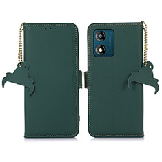 Custodia Portafoglio In Pelle Cover con Supporto A11D per Motorola Moto E13 Verde