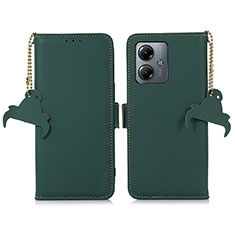 Custodia Portafoglio In Pelle Cover con Supporto A11D per Motorola Moto G14 Verde