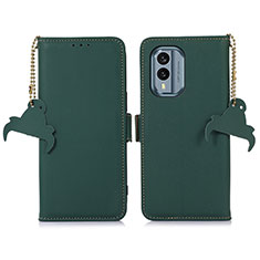 Custodia Portafoglio In Pelle Cover con Supporto A11D per Nokia X30 5G Verde