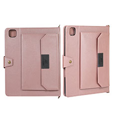 Custodia Portafoglio In Pelle Cover con Supporto AD1 per Apple iPad Pro 12.9 (2020) Oro Rosa