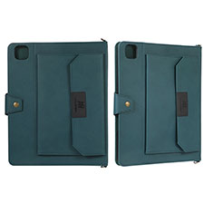 Custodia Portafoglio In Pelle Cover con Supporto AD1 per Apple iPad Pro 12.9 (2020) Verde