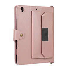 Custodia Portafoglio In Pelle Cover con Supporto AD1 per Apple New iPad 9.7 (2017) Oro Rosa