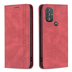 Custodia Portafoglio In Pelle Cover con Supporto B01F per Motorola Moto G Power (2022) Rosso