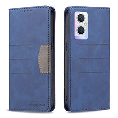 Custodia Portafoglio In Pelle Cover con Supporto B01F per OnePlus Nord N20 5G Blu
