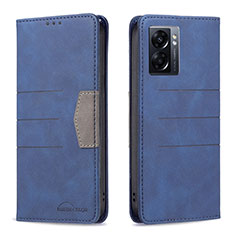 Custodia Portafoglio In Pelle Cover con Supporto B01F per OnePlus Nord N300 5G Blu