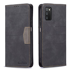 Custodia Portafoglio In Pelle Cover con Supporto B01F per Samsung Galaxy A02s Nero