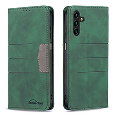 Custodia Portafoglio In Pelle Cover con Supporto B01F per Samsung Galaxy A04s Verde