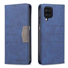 Custodia Portafoglio In Pelle Cover con Supporto B01F per Samsung Galaxy A12 5G Blu