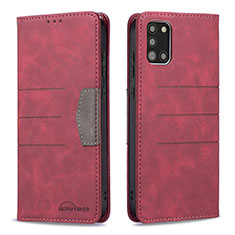 Custodia Portafoglio In Pelle Cover con Supporto B01F per Samsung Galaxy A31 Rosso