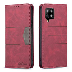 Custodia Portafoglio In Pelle Cover con Supporto B01F per Samsung Galaxy A42 5G Rosso