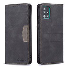 Custodia Portafoglio In Pelle Cover con Supporto B01F per Samsung Galaxy A51 4G Nero