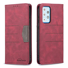 Custodia Portafoglio In Pelle Cover con Supporto B01F per Samsung Galaxy A52 5G Rosso