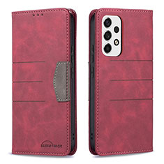 Custodia Portafoglio In Pelle Cover con Supporto B01F per Samsung Galaxy A53 5G Rosso