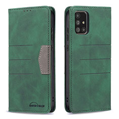 Custodia Portafoglio In Pelle Cover con Supporto B01F per Samsung Galaxy A71 4G A715 Verde