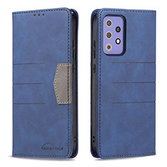 Custodia Portafoglio In Pelle Cover con Supporto B01F per Samsung Galaxy A72 4G Blu