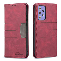 Custodia Portafoglio In Pelle Cover con Supporto B01F per Samsung Galaxy A72 4G Rosso