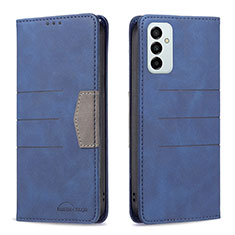 Custodia Portafoglio In Pelle Cover con Supporto B01F per Samsung Galaxy F23 5G Blu