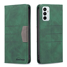 Custodia Portafoglio In Pelle Cover con Supporto B01F per Samsung Galaxy F23 5G Verde