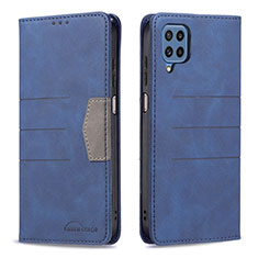 Custodia Portafoglio In Pelle Cover con Supporto B01F per Samsung Galaxy M32 4G Blu