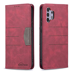 Custodia Portafoglio In Pelle Cover con Supporto B01F per Samsung Galaxy M32 5G Rosso