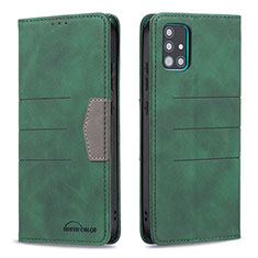 Custodia Portafoglio In Pelle Cover con Supporto B01F per Samsung Galaxy M40S Verde