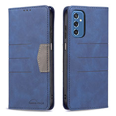 Custodia Portafoglio In Pelle Cover con Supporto B01F per Samsung Galaxy M52 5G Blu