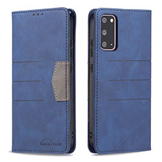 Custodia Portafoglio In Pelle Cover con Supporto B01F per Samsung Galaxy S20 5G Blu