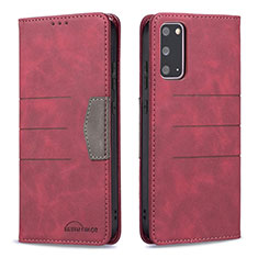 Custodia Portafoglio In Pelle Cover con Supporto B01F per Samsung Galaxy S20 5G Rosso
