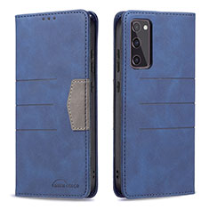 Custodia Portafoglio In Pelle Cover con Supporto B01F per Samsung Galaxy S20 FE (2022) 5G Blu
