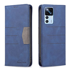 Custodia Portafoglio In Pelle Cover con Supporto B01F per Xiaomi Mi 12T 5G Blu