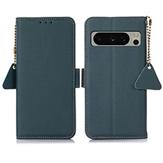 Custodia Portafoglio In Pelle Cover con Supporto B01H per Google Pixel 8 Pro 5G Verde